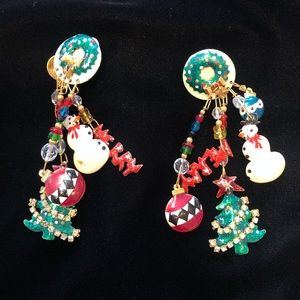 Wreath and tree Lunch at the Ritz earrings